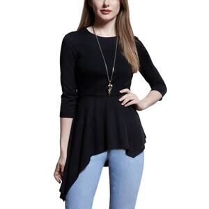 Elizabeth + Clarke Unstainable Ponte Knit Top Black 2